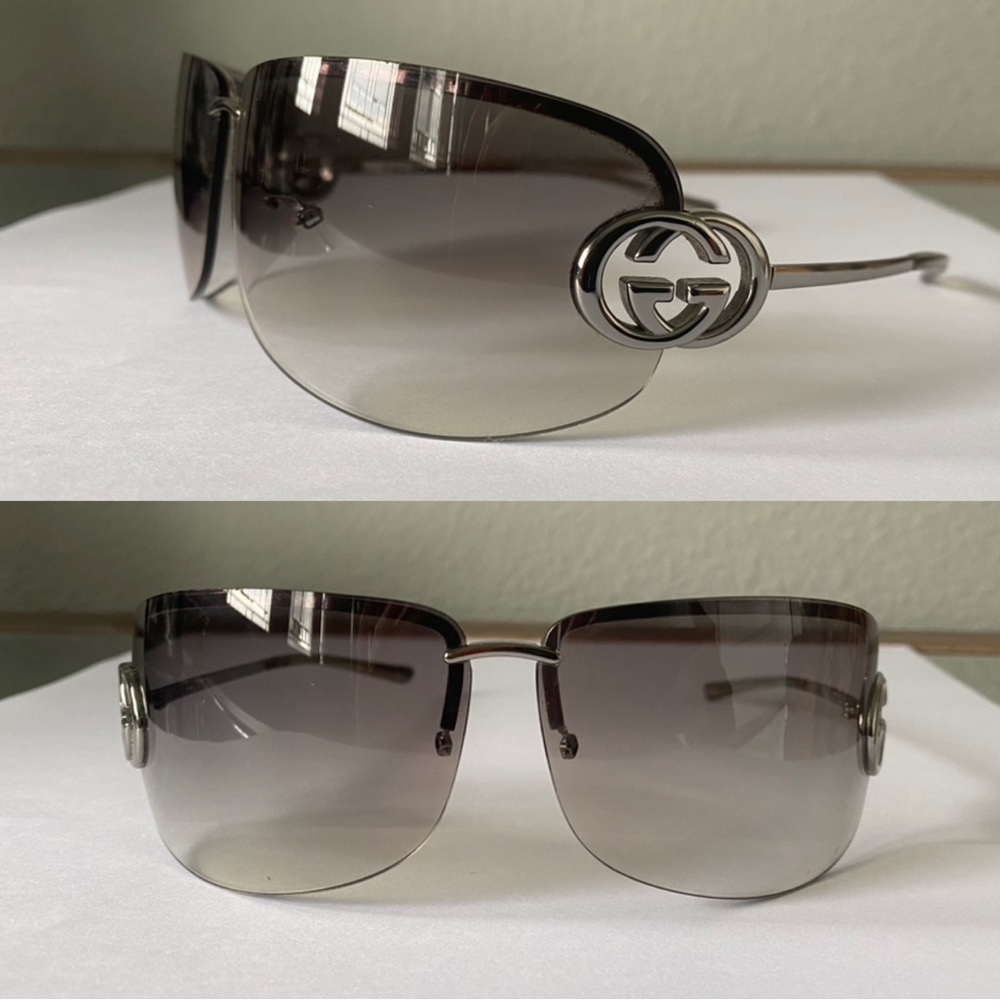 Gucci Men’s Sunglasses Made in Italy Blue Glasses Silver
